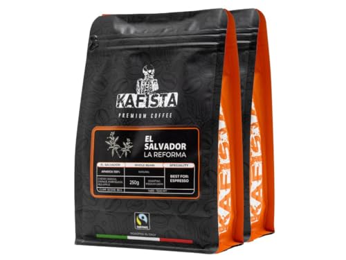 Kafista Premium Kaffee - Kaffeebohnen für Kaffeevollautomat und Espressomaschine aus Italien - Fairtrade - Spitzenkaffee - Barista Qualität (EL Salvador La Reforma, 2x250g)