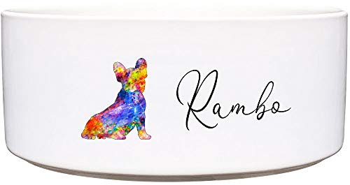 Cadouri Keramik Hundenapf ︎ personalisiert ︎ mit Name deines Hundes┊Futternapf Wassernapf (Französische Bulldogge) - 1.300 ml