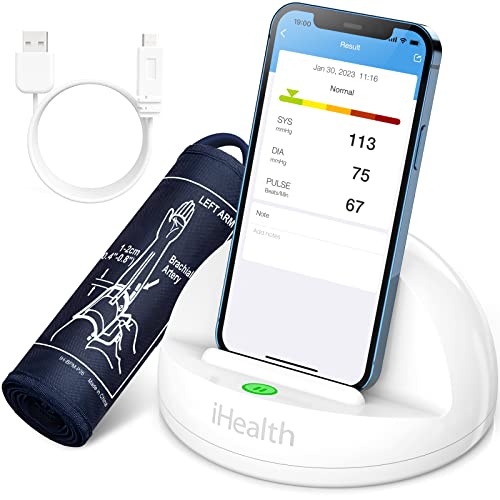 iHealth Blutdruckmessgerät Oberarm,Digitales Blutdruckmessgerät, Wireless ,Weiß