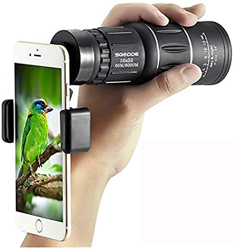 HHUARI Monokular 16 x 52 HD-Nachtsichtgerät Hochleistungs-Antibeschlag mit Stativ für Handschlaufe für die Reisenavigation Wildtierbeobachtung The New