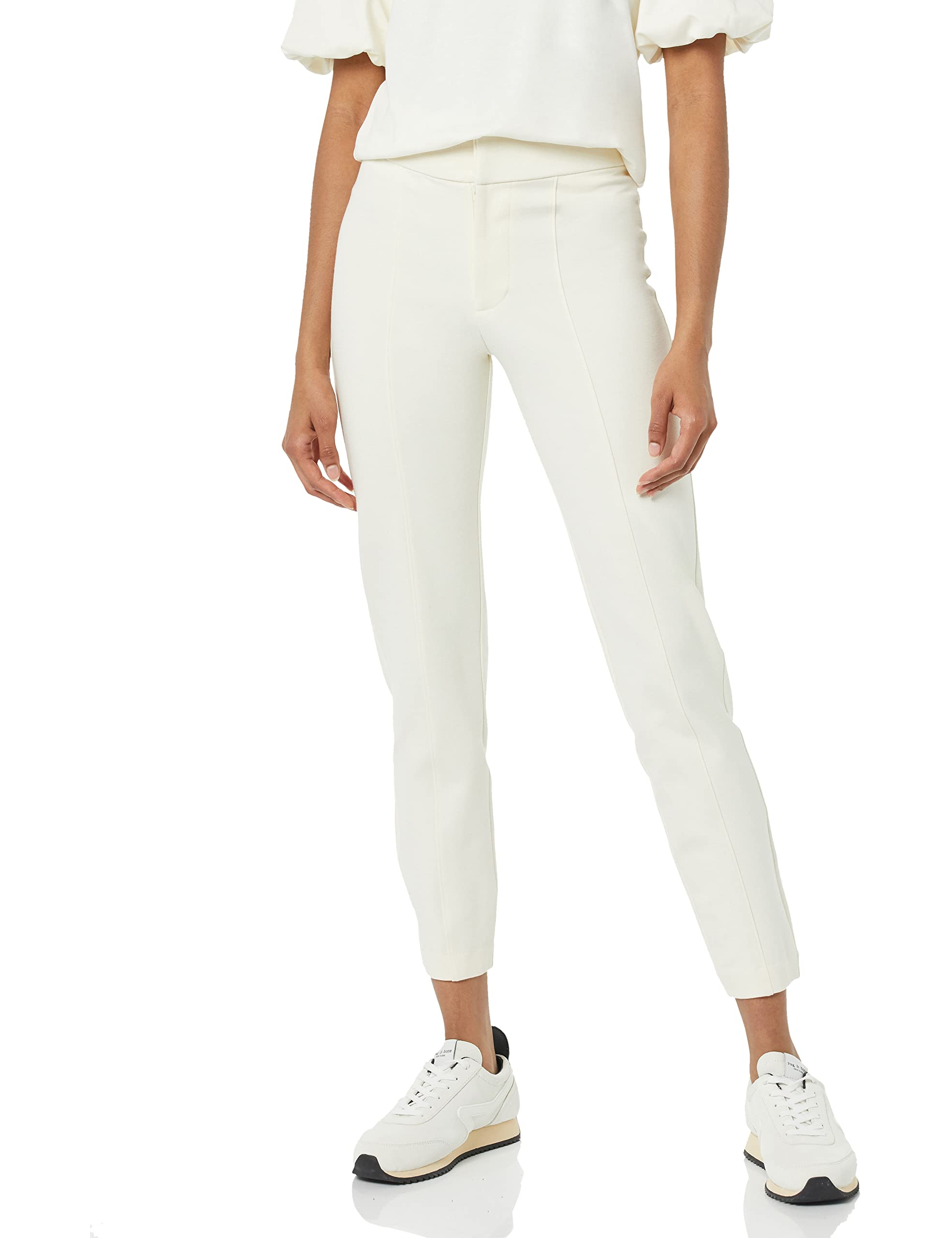 Amazon Aware Damen Schmale Hose aus Ponte-Strick (in Übergröße erhältlich), Weiß, 6XL Große Größen