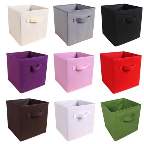 OUSFOT Aufbewahrungsbox, 6er Set Aufbewahrungsbehälter ohne Deckel faltbare Aufbewahrungswürfel aus Stoff