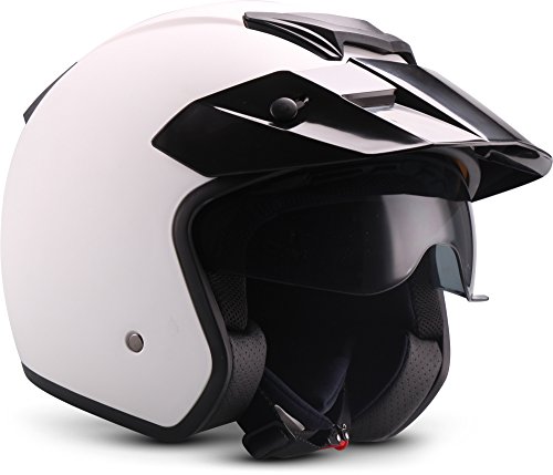 MOTO Helmets® S77 „Matt White“ · Jet-Helm · Motorrad-Helm Roller-Helm Scooter-Helm Bobber Mofa-Helm Vintage Pilot Biker · ECE XS (53-54cm)