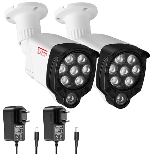 Tonton 8 LED Infrarot-Nachtsicht IR-Licht Beleuchtungslampe 30M (100ft) für Überwachungskamera wasserdichte Steckdose Videoüberwachung Zusatzlicht mit 3M DC Netzteil für Innen-und Außenbereich 2Pack