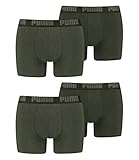 PUMA 4 er Pack Boxer Boxershorts Men Herren Unterhose Pant Unterwäsche, Farbe:038 - Green Melange, Bekleidungsgröße:L