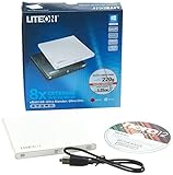 Lite-On Externes DVD-Laufwerk - External Slim USB DVD-RW (Bequeme Stromversorgung über den USB-Anschluss - SMART Burn für max. Schreibqualität - optimierte Lesegeschwindigkeit) 8X External Weiß
