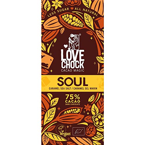 Lovechock Tafelschokolade, Soul Karamell & Meersalz, 75% Kakao, vegan, 70g (12)