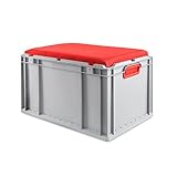 aidB Eurobox Seat Box, Griffe geschlossen, 600x400x320mm, 1 St, rot