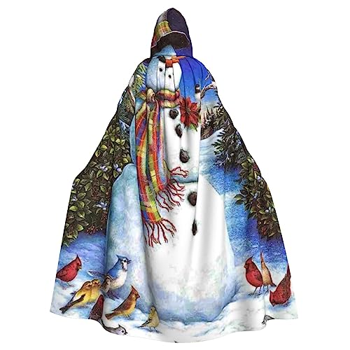 ROOZEE Schneemädchen Vögel Weihnachtsbaum Erwachsene Kapuzenumhang für Halloween-Kostüm | Cosplay, Bühnenauftritt, Mottoparty