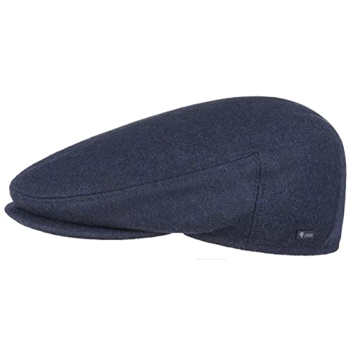 Lipodo Inglese Classic Flatcap Damen/Herren - Flat Cap Made in Italy - Unifarbene Wintercap mit Wolle - Schirmmütze Herbst/Winter - Schiebermütze dunkelblau 57 cm