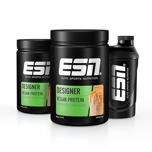 ESN Vegan Designer Protein Pulver, Cinnamon Cereal, 2 x 910 g mit Gratis Shaker