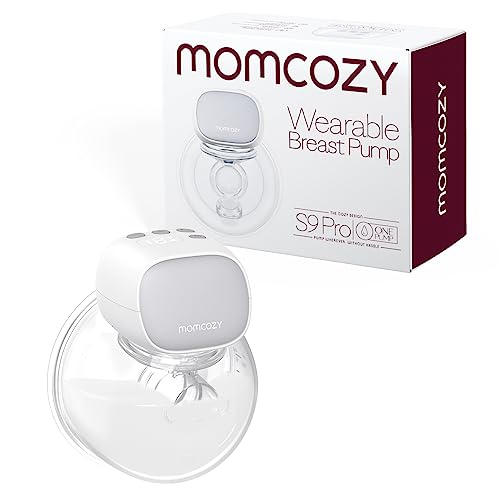 Momcozy S9 Pro Aktualisierte Milchpumpe Elektrisch Tragbar, Freihändige, mit längster Akkulaufzeit und LED-Anzeige, mit 2 Modi & 9 Stufen - 24mm, Grau