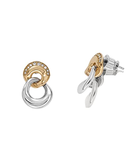 Skagen Ohrringe Für Frauen Kariana, Länge: 17.8mm, Breite: 12mm Gold, Silber Edelstahl-Ohrringe, SKJ1609998