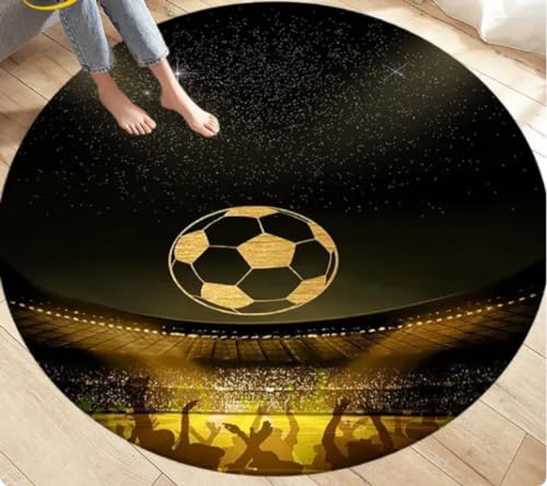 REIPOL Karikatur Fußball Bereich Teppich groß, runder Teppich Teppich für Wohnzimmer Schlafzimmer Sofa Dekoration, Fußmatte 60cm