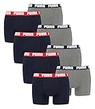 PUMA Herren Boxershorts Unterhosen 100004386 8er Pack, Wäschegröße:L, Artikel:-036 Blue/Grey Melange