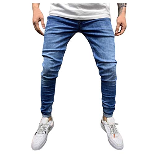 KEERADS Herren Jeans Denim Jeanshose Slim Fit Destroyed Retro Stretch Jeans Designer Hose Denim 31W/30L