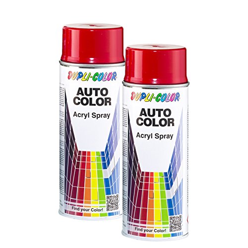 2x DUPLI-COLOR AUTO COLOR ROT 5-0310 UNI ACRYL-LACK LACKIERUNG METALL GLAS 400 M