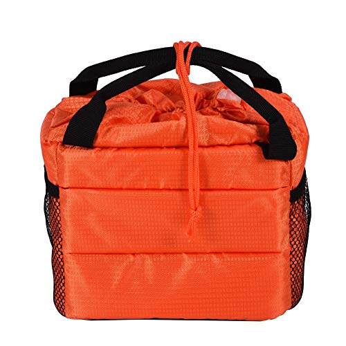 Diyeeni Kameratasche, wasserdichte Kamera-Einsatztasche, stoßfeste Kamera-Handtasche, mit praktischem Kordelzug und herausnehmbarer Polsterung (orange)