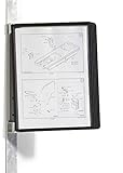 Durable Sichttafelwandhalter (Vario Magnet Wall 5, mit 5 Sichttafeln A4) schwarz, 591401
