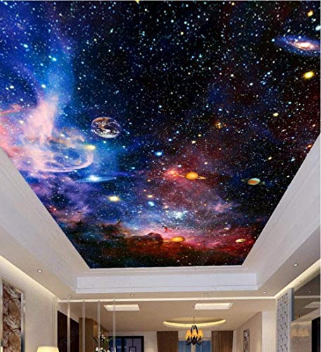 XiuTaiLtd Fototapete 3D Decke Universum Sternenhimmel Weltraum - Seide Tapete - Moderne Wanddeko - Design Tapete - Wandtapete - Wand Dekoration-450x315 CM