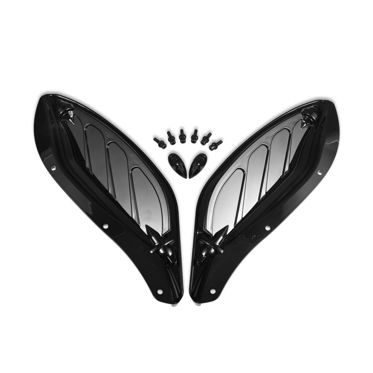 KATUR Motorrad Verstellbarer Luftkotflügel Windabweiser für Harley Touring 96-13 Schwarz