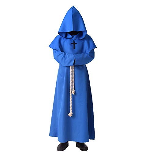 BLESSUME Priester Mönch Kostüm Robe Mönch Mittelalterliche Kapuze