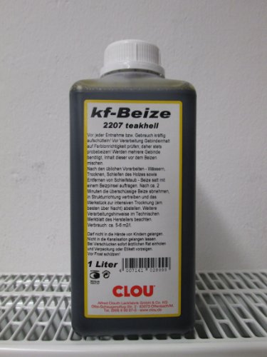 CLOU kf-Beize Nr. 2200 farblos 1 Liter zur Verfärbung von Holz im Innenbereich