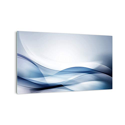 DekoGlas Küchenrückwand 'Blaugraue Wellen' in div. Größen, Glas-Rückwand, Wandpaneele, Spritzschutz & Fliesenspiegel