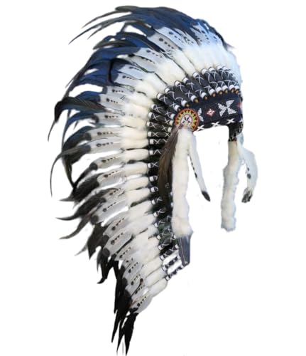 KARMABCN N77 - Medium Size Double Feather Headdress (36 inch long).