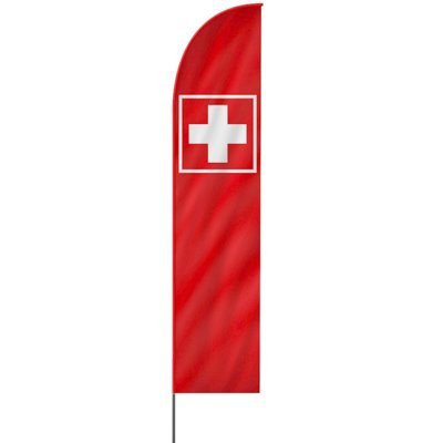 (Gerade) Erste Hilfe Rot Festival Beachflag, Werbefahne, Fahne, Partyfahne, Flagge, Größe M, DRUCKUNDSO