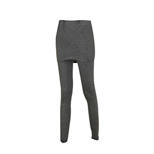 OULII Rock mit Hose 2 in 1 Leggings für Sport Tennis Yoga Jogging(Dunkelgrau)