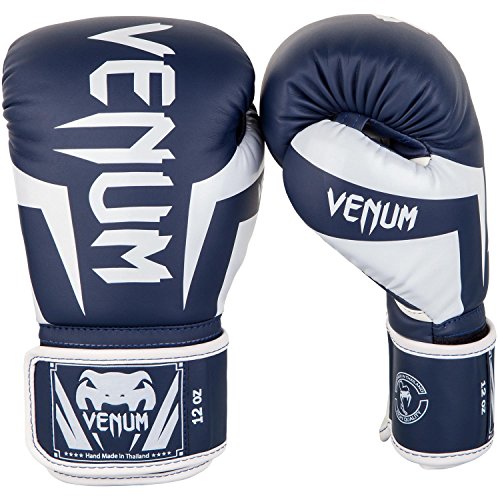 Venum Elite Boxhandschuhe, Weiss/Marineblau, 14 oz