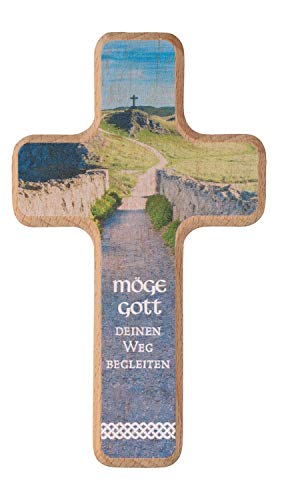 Butzon & Bercker Kinderkreuz Möge Gott deinen Weg begleiten Segenswunsch Holz 14 cm Wandkreuz