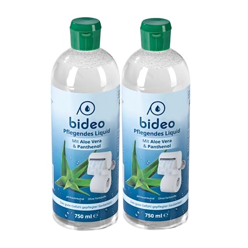 bideo® Haut- und Intimpflege Aloe Vera, Für bideo Toilettenpapierhalter inkl. Befeuchter | Erfrischend, pflegend und frisch | Ohne Farbstoffe - pH-hautneutral (2er Set)