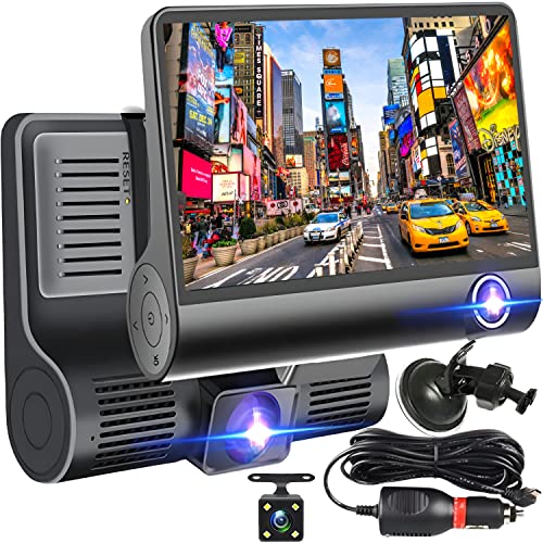 Retoo Dashcam Auto Vorne Hinten, Autokamera 360, Camera Auto, 3 in 1, 170 Weitwinkel, G Sensor, Dash Cam, Bewegungserkennung, Parküberwachung, Loop-Aufnahm, 360 Grad überwachung