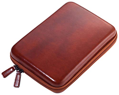 TROIKA Brown TRAVEL CASE - CBO25/BR - Organizer-Etui mit Reißverschluss - Elektronikzubehör, Kabeltasche - 3 Innenfächer - 6 Elastikband-Schlaufen - Trennwand (innen) - TROIKA-Original