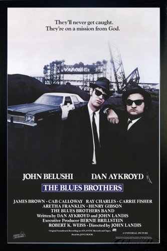 Close Up Blues Brothers Poster (66x96,5 cm) gerahmt in: Rahmen schwarz