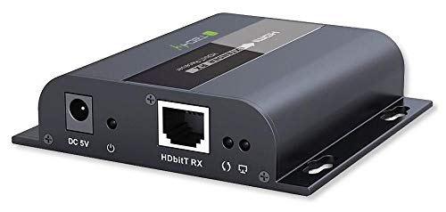 Techly 361865 Extender HDMI HDbitT IR auf Cat.6 Kabel, 120 m, Schwarz