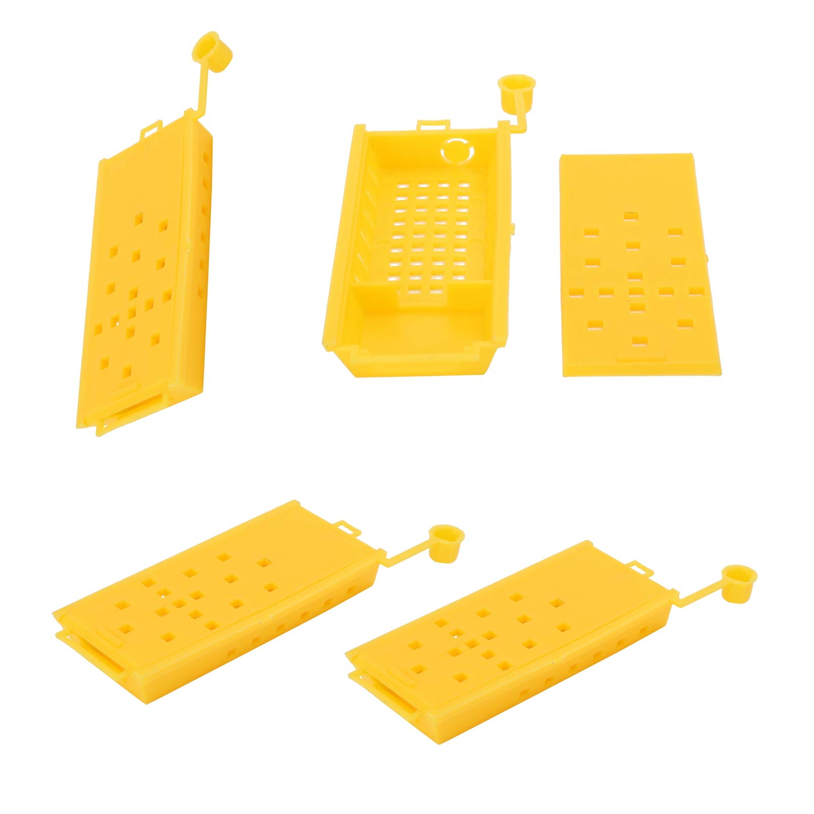 Aigid Bienenkönigin-Käfig, 20 Stück Bienenkönigin-Käfige Gelbe Kunststoff-Auffangbox Imkerei-Transportwerkzeug Imkerausrüstung