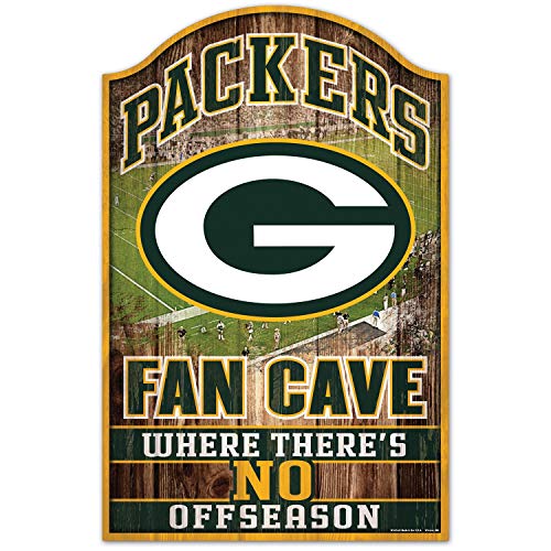 Wincraft NFL Schild aus Holz Green Bay Packers Fan Cave Holzschild Wood Shield Stadion