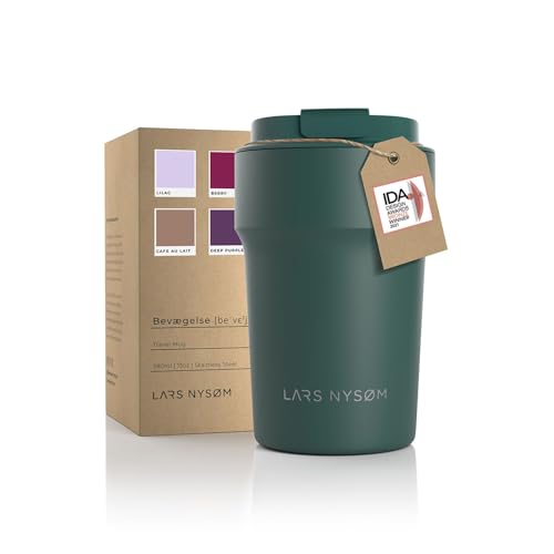 LARS NYSØM Thermo Kaffeebecher-to-go 380ml | BPA-freier Travel Mug 0.38 Liter mit Isolierung | Auslaufsicherer Edelstahl Thermobecher für Kaffee und Tee unterwegs | Teebecher (Bayberry)