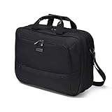 DICOTA Eco Top Traveller Twin SELECT Laptop-Tasche – verschließbare Laptop-Tasche aus recycelten Materialien für Laptops mit 14-15.6 Zoll, mit EVA Schutzrahmen und gepolstertem Schultergurt, schwarz