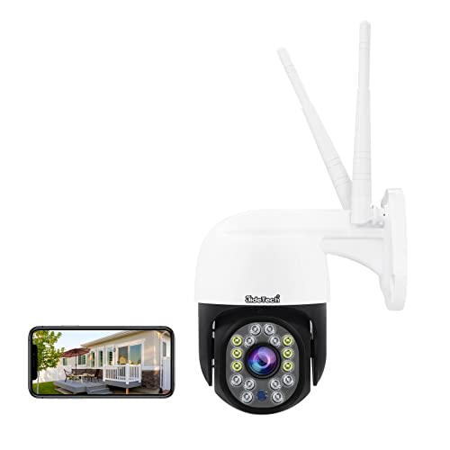 JideTech 5MP Überwachungskamera Aussen WLAN, PTZ WiFi IP Kamera Outdoor mit Automatische Verfolgung, Personenerkennung, 355°/90° Schwenkbar, Zwei-Wege-Audio, IP66