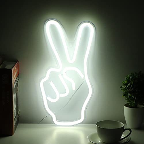 Neon Sign Light Innovative Victory Geste V Kreative Dekorative Lampe USB-betriebene LED Peace Sign Neon Sign für Schlafzimmer Schrank Regal Wohnzimmer Living
