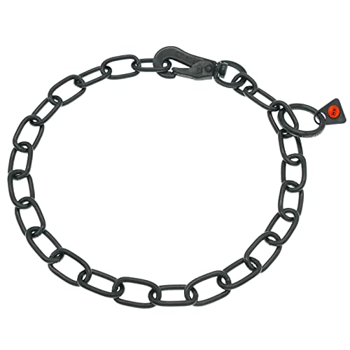 Sprenger Hundehalskette mit Sprenger Haken aus Edelstahl rostfrei 3 mm I Größe individuell einstellbar I Halskette - schwarz, 65 cm