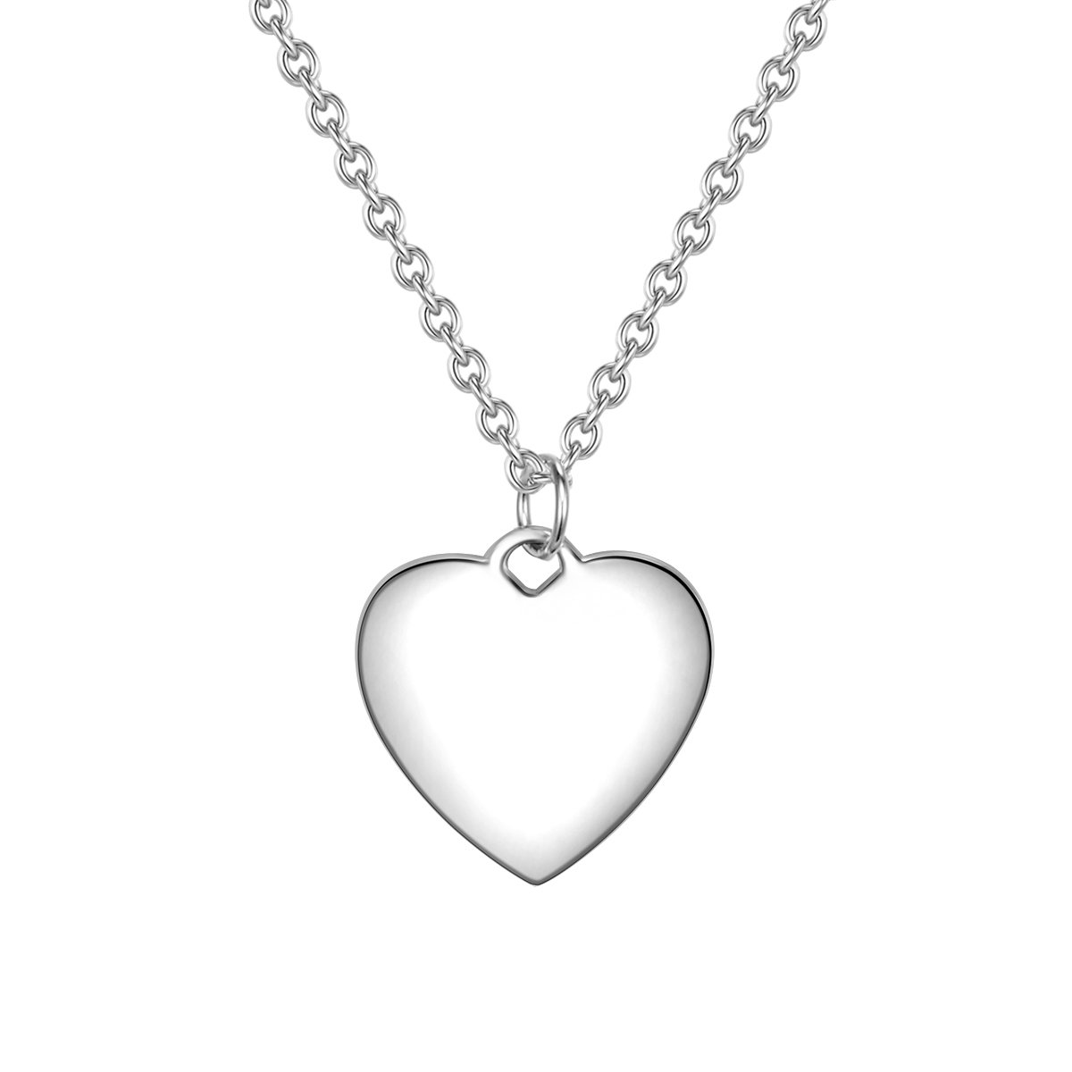 Glanzstücke München Damen-Kette mit Herz-Anhänger zum Gravieren Sterling Silber 40 cm + 5 cm Verlängerung - Herz-Kette personalisiert Geschenk zum Valentinstag
