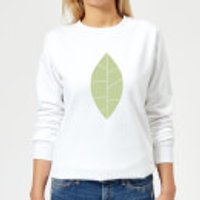 Plain Green Leaf Women's Sweatshirt - White - XS - Weiß