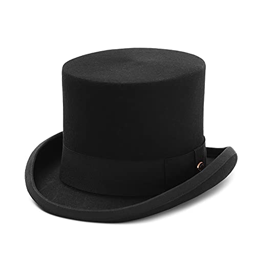 GEMVIE Zylinder Hoher Hut Magic Partyhüte Erwachsenenhut Hut Mütze für Damen und Herren Kopf 58-60cm