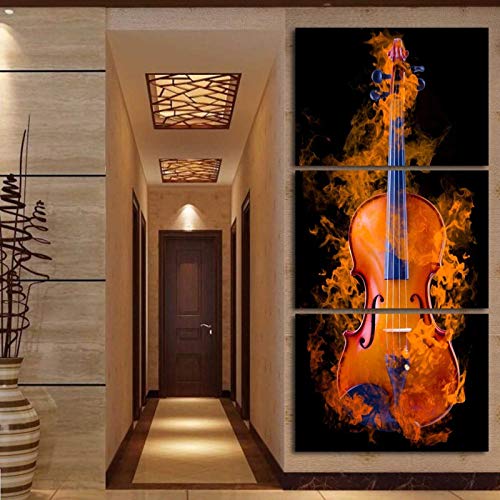 dsdsgog Moderne Pop-Art Leinwand Wandkunst Poster Drucke Leinwand Cello Landschaft Malerei Wandbilder für Wohnzimmer Wohnkultur-40x60cm 3 STK. Kein Rahmen