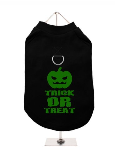 "Halloween: Trick or Treat" UrbanPup Hunde T-Shirt (schwarz/grün)